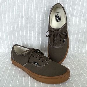 Men’s Vans Gum Sole Off The Wall Authentic Canteen Brown Skate Shoes Laces 11.5